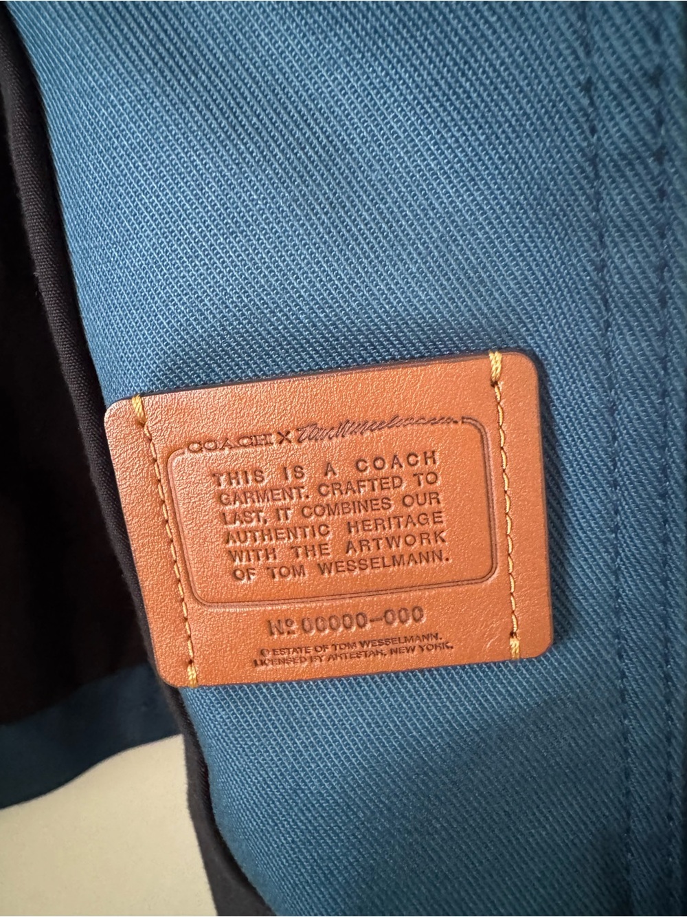 Coach Tom Wesselmann Teal Jacket Lip Patch zip jacket - Picture 7 of 7